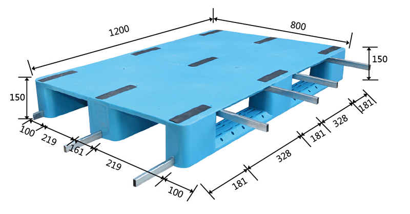 1280川字平板塑料托盘